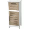 ÉLEMENT BAS STOCKHOLM COULEUR BOIS ET BLANC STRUCTURE MDF 1 PORTE ET 1 ETAGERE, 1 TIROIR H83CM 36.5X30CM