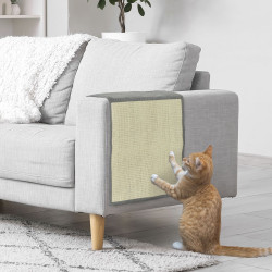 Protège Canapé Griffoir Chat en Sisal 130x45cm | Gris