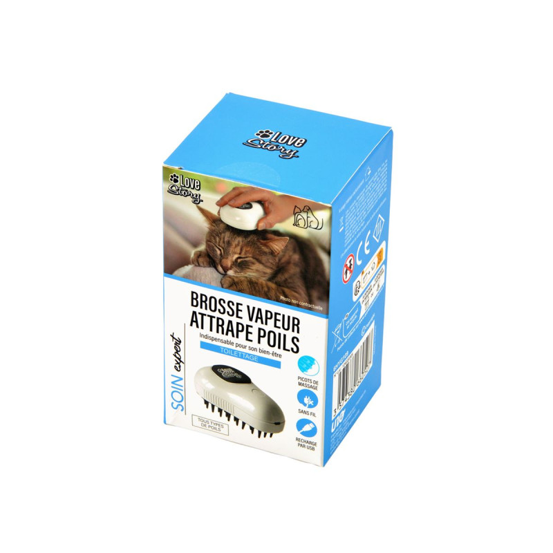 BROSSE VAPEUR ATTRAPPE-POILS POUR ANIMAU BROSSE VAPEUR ATTRAPPE-POILS POUR ANIMAU