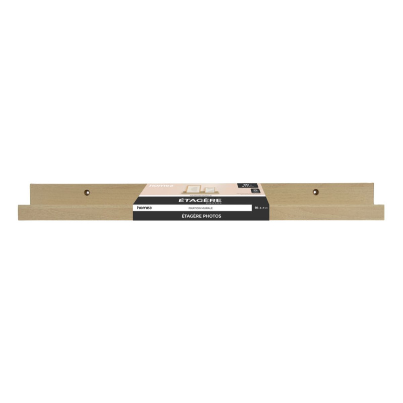 Étagère Murale Porte-Photos Chêne Clair 60 cm en MDF | Homea