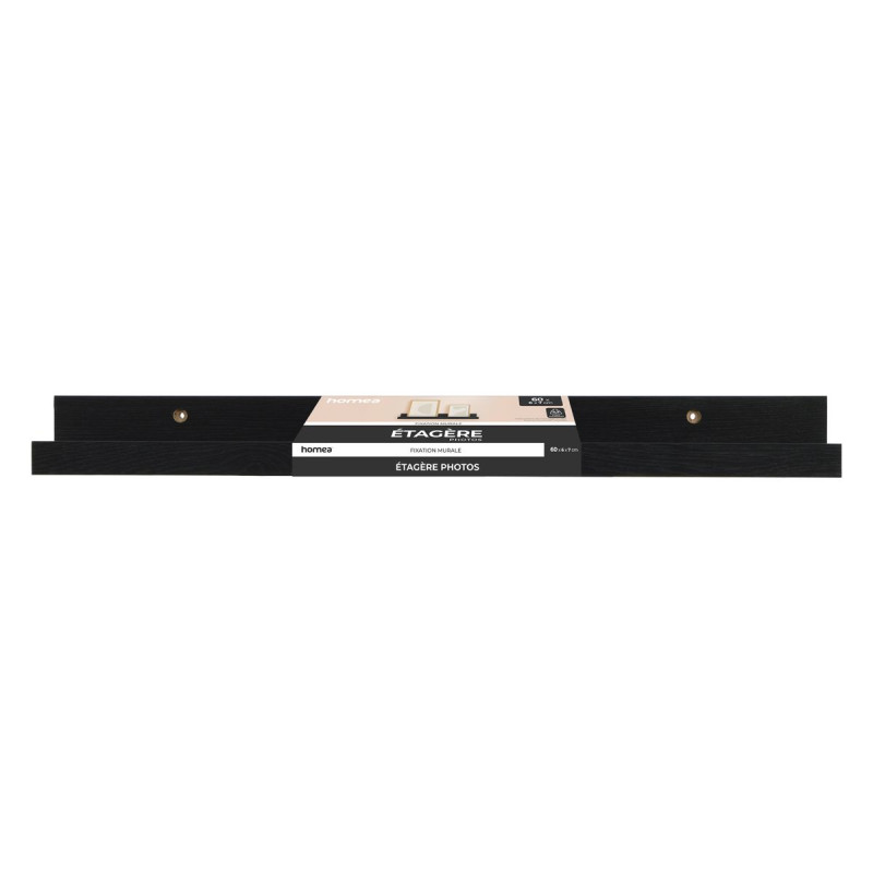 Étagère Murale Porte-Photos Noire 60 cm en MDF | Homea Étagère Murale Porte-Photos Noire 60 cm en MDF | Homea
