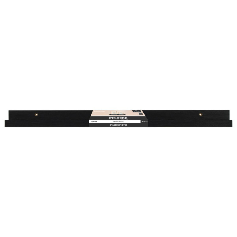 Grande Étagère Murale Porte-Photos Noire 80 cm en MDF | Homea