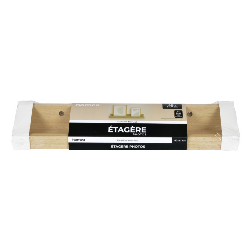Étagère Murale Porte-Photos Chêne Clair 40 cm en MDF | Homea Étagère Murale Porte-Photos Chêne Clair 40 cm en MDF | Homea
