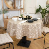 Nappe GINKGO TAUPE enduite 150cm RONDE