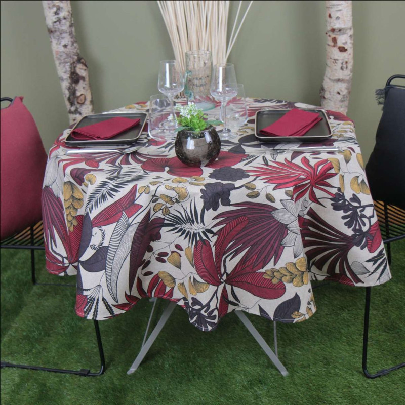 Nappe LOMBOK BURNT RUSSET enduite 155CM