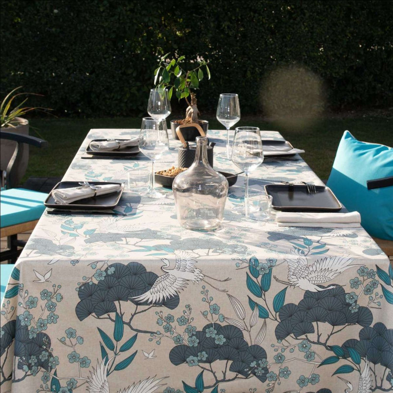 Nappe OKAIDO TURQUOISE enduite 250X150cm