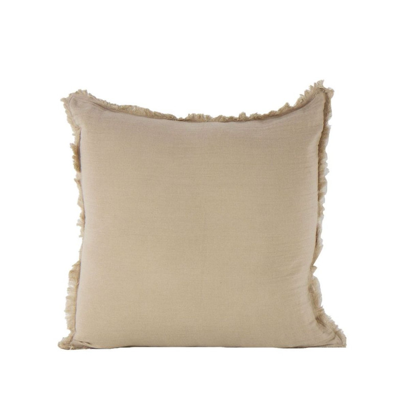 Coussin Romane Natural 45x45 cm en Gaze de Coton Frangé Coussin Romane Natural 45x45 cm en Gaze de Coton Frangé