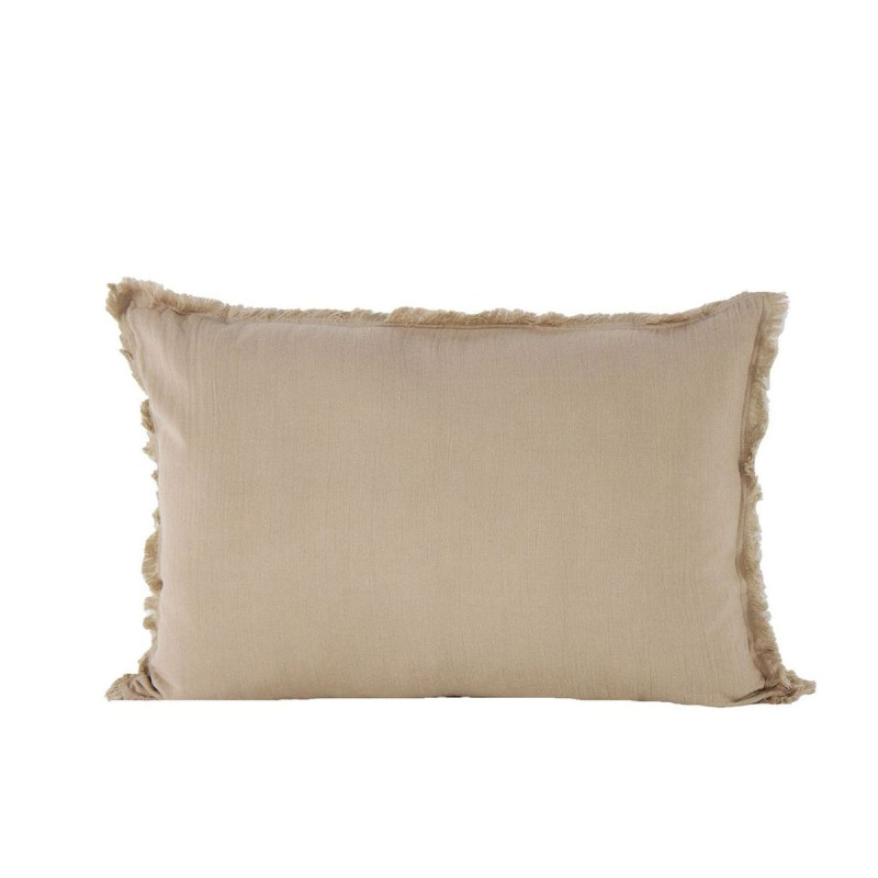 Coussin Romane Natural 50x80 cm en Gaze de Coton Frangé