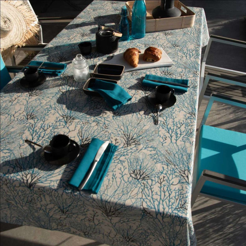 Nappe CORAUX NAVY enduite 200X150cm
