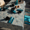 Nappe Rectangulaire Coraux Navy 150x250 cm Enduite Antitache Nappe Rectangulaire Coraux Navy 150x250 cm Enduite Antitache