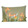 Coussin Extérieur Oiseau de Paradis Oil Green 40x60 cm Déhoussable