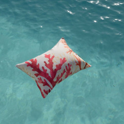 Coussin de Plage Gonflable Récif Écru 40x30 cm Déhoussable
