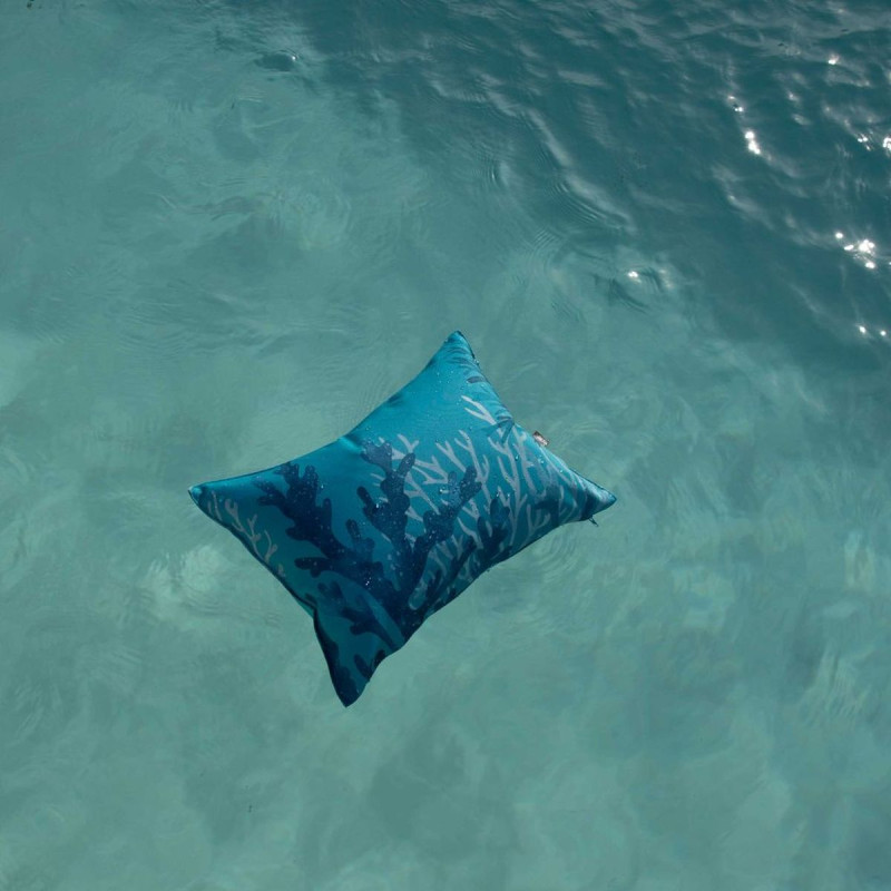 COUSSIN DE PLAGE RECIF 40X30 TURQUOISE