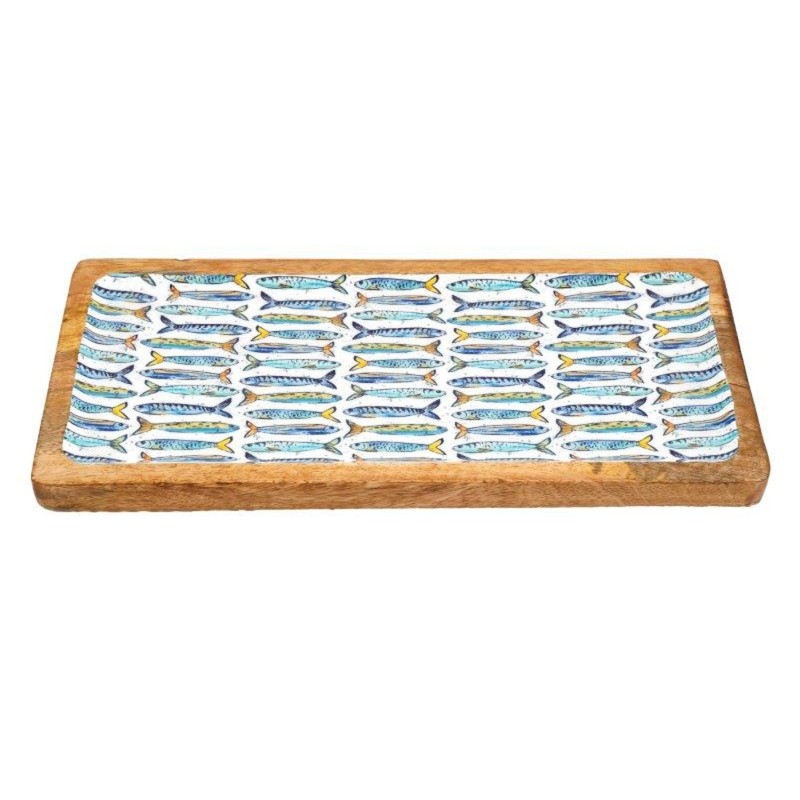 PLATEAU MANGUIER SARDINES 40X19CM