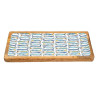 Plateau de Service en Manguier et Émail Motif Sardines 40x19 cm