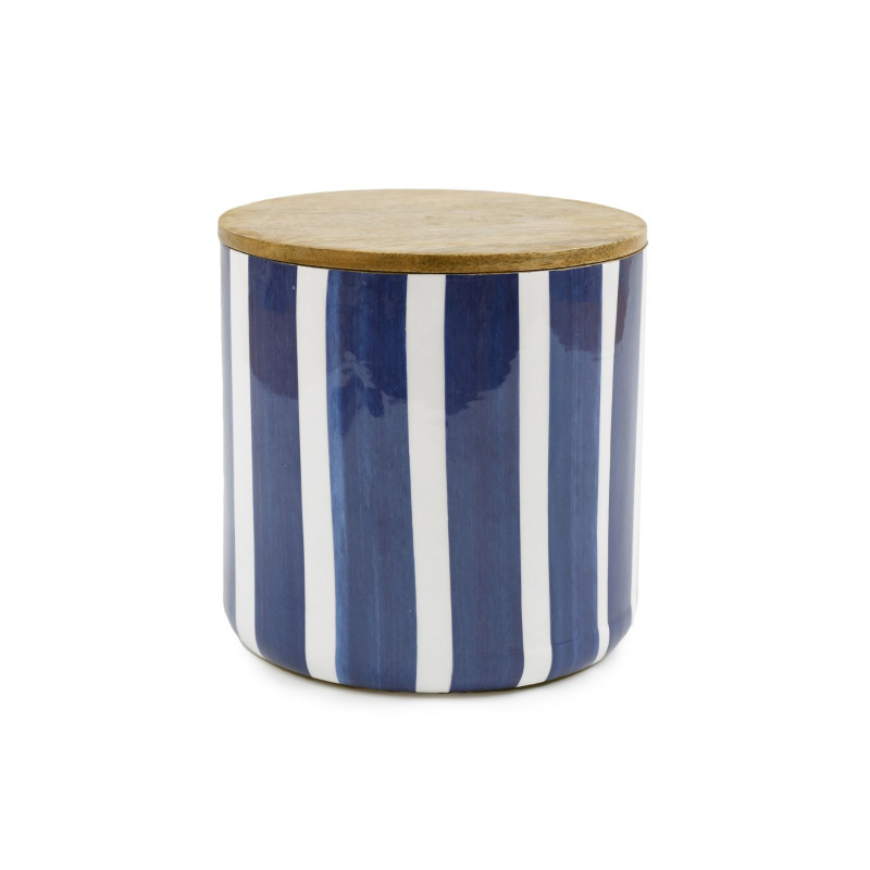 BOCAL MANGUIER RAYURES BLEUES 15CM