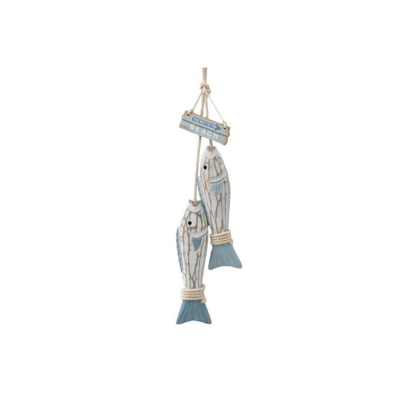 Suspension Murale Couple de Poissons en Bois Déco Mer 41,5 cm Suspension Murale Couple de Poissons en Bois Déco Mer 41,5 cm