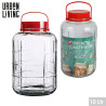 BOCAL 10L + COUV ANSE ROUGE D21XH36CM