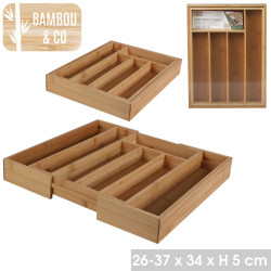Range Couverts Extensible en Bambou - 26 à 37 cm | Bambou & Co