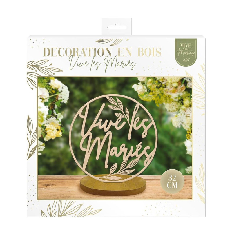 DECO BOIS A POSER "VIVE LES MARIES"