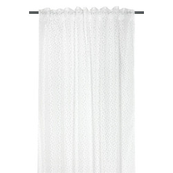 Voilage Blanc Gisèle 135x240 cm | Rideau Effet Dentelle Ruflette