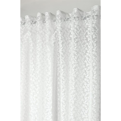 Voilage Blanc Gisèle 135x240 cm | Rideau Effet Dentelle Ruflette