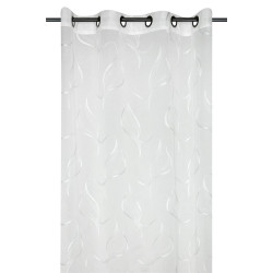 Voilage Arabesque Blanc 140x240 cm à Œillets