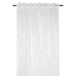 Voilage Écru Leaf 140x260 à Ruflette