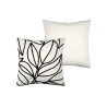 Coussin Carré Oslo Écru 50x50 cm | Broderie Feuillage Relief