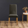 Housse de Chaise Extensible Gaufré Anthracite Sacha 40-50 cm