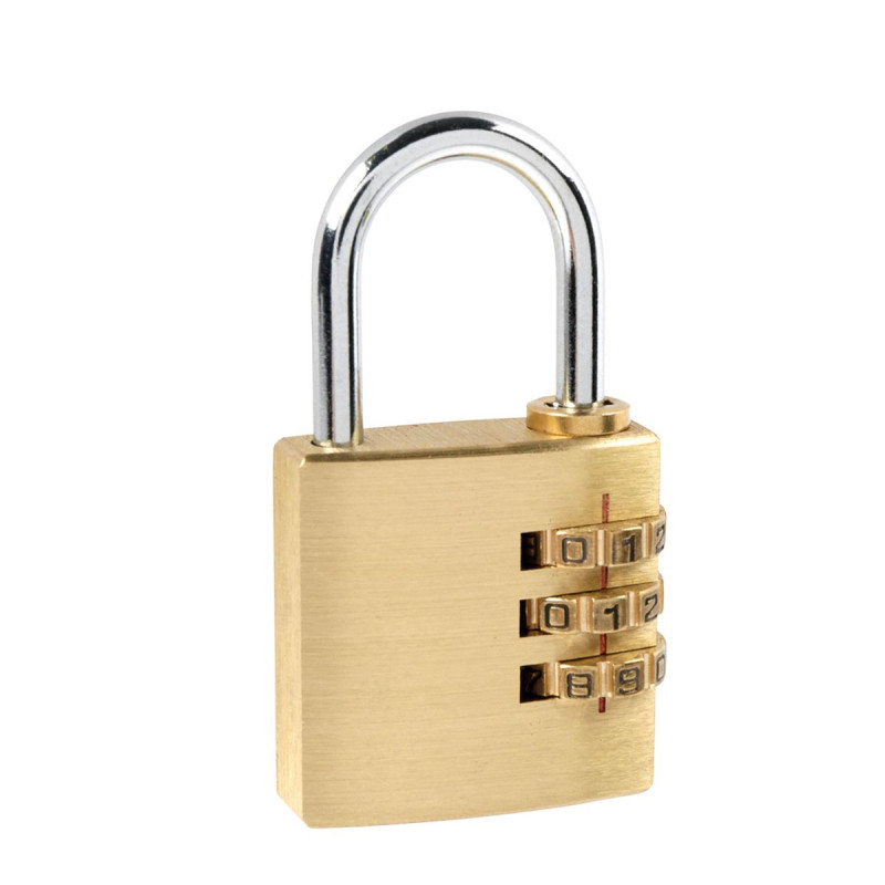 Cadenas à Code en Laiton 30mm | Sécurité 3 Chiffres Cadenas à Code en Laiton 30mm | Sécurité 3 Chiffres