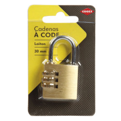 Cadenas à Code en Laiton 30mm | Sécurité 3 Chiffres