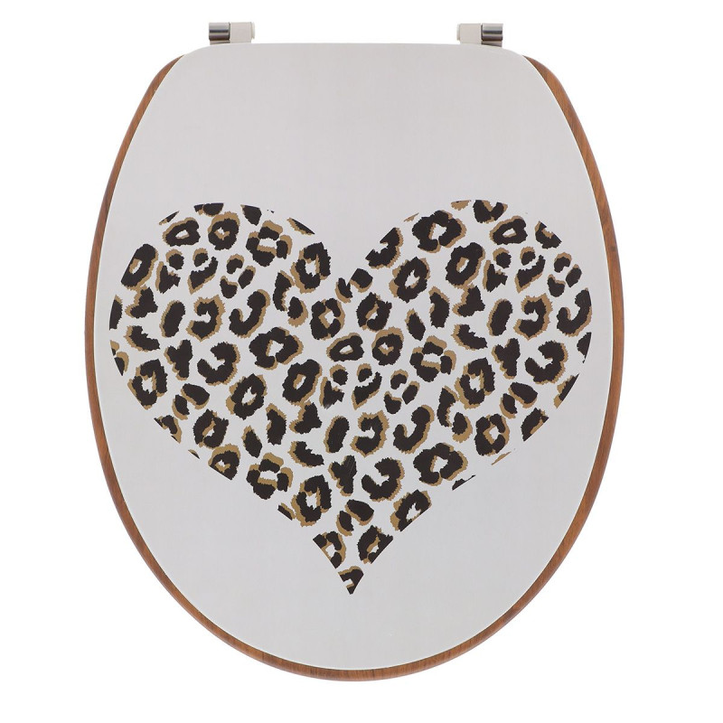 ABATTANT WC CŒUR LEOPARD MDF ATT ACIER I