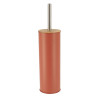 Brosse WC Métal Terracotta Couvercle Bambou