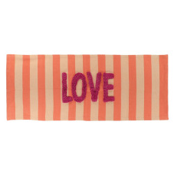 Tapis Coton Tufté Love 45x120 cm Orange et Beige
