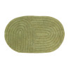TAPIS TUFTE OVAL VERT OLIVE 50X80CM -