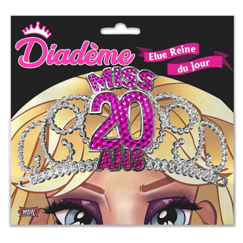 Diadème Miss 20 Ans Fuchsia | Couronne Anniversaire Diadème Miss 20 Ans Fuchsia | Couronne Anniversaire