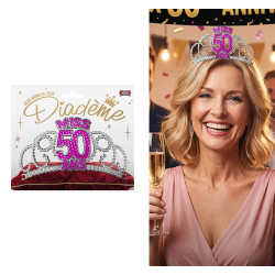 DIADEME MISS 50 ANS FUCHSIA