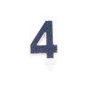BOUGIE CHIFFRE 4 PAILLETTES MARINE