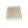 10 Bougies Paillettes Or 6cm