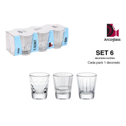 Set de 6 Verres Shooter Gravés Arcoglass Secret 50cc