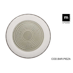 Grand Plat Rond en Grès D32,5cm Occhio Monaco Brillo