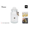 BONBONNIERE VERRE COTELÉ D11H28CM
