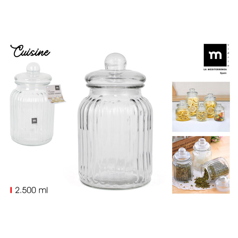 Grande Bonbonnière en Verre Côtelé 2500ml La Mediterranea Grande Bonbonnière en Verre Côtelé 2500ml La Mediterranea