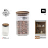 POT STRIÉ 750ML COUV ROND EN ACACIA
