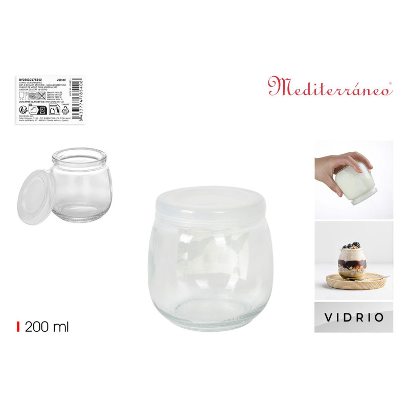 POT A YAOURT VERRE COUV PLAST D7.5x7.3cm