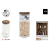 POT STRIÉ 1050ML COUV ROND EN ACACIA
