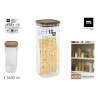 POT STRIÉ 1650ML COUV CARRE EN ACACIA