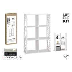 ETAGERE 6 CASES BLC AJOURÉ EN BOIS 60X29