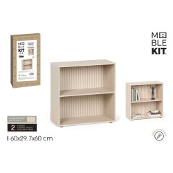 ETAGERE 2 CASES EFFET EN BOIS 60X29,7X60